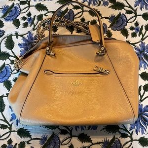 Leather Coach Purse with gold chain straps